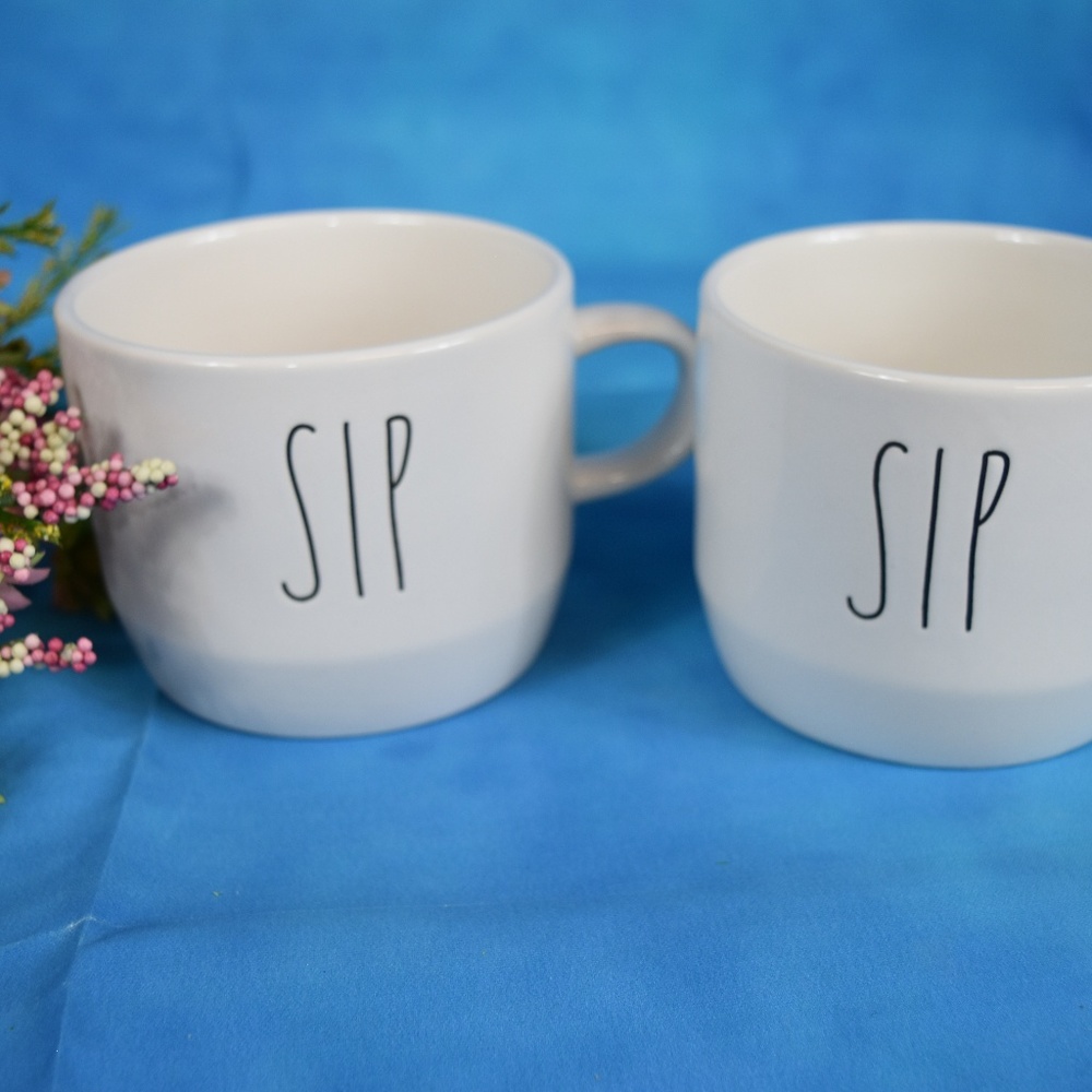 Rae Dunn Wide "SIP" Mug Set of 2